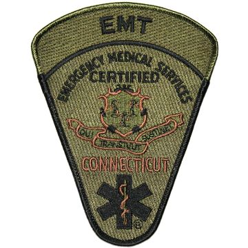 Connecticut Certified Emergency Medical Technician Patch Subdued with Attached Rocker