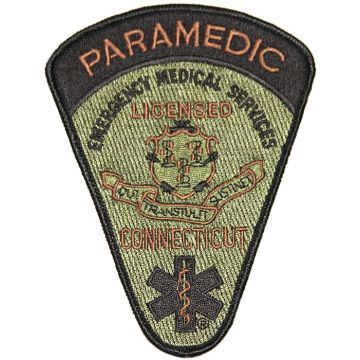 Connecticut Certified Paramedic Patch Subdued with Attached Rocker