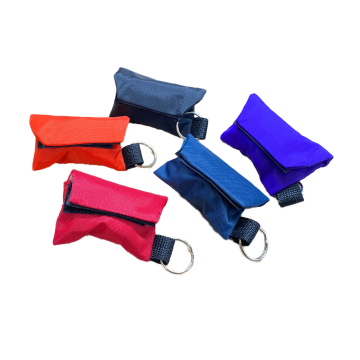 CPR Shield with One Way Valve in Key Chain Pouch 