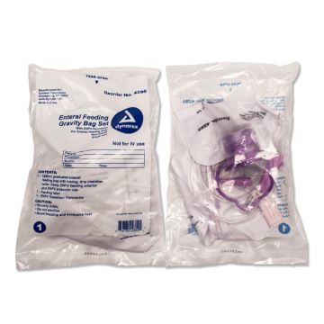 Enteral Delivery Gravity Bag Set - w/ ENFit Connector, 30/cs