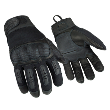 RINGERS Hand-Knuckle Flame-Resistant Gloves, Featuring A Leather Palm and PVC Palm Patch - Size Small