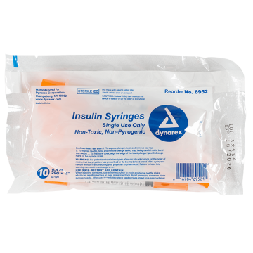 Insulin Syringe - Non-Safety, 29G, 1/2" Needle, 0.5 cc, 5/100/cs