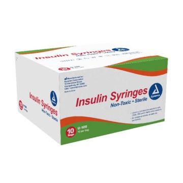 Insulin Syringe - Non-Safety, 27G, 1/2" Needle, 1 cc, 5/100/cs