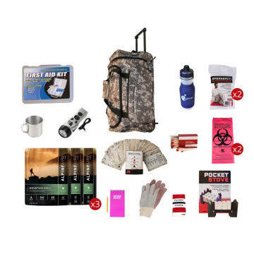 Food Storage Survival Kit, Camo Wheel Bag