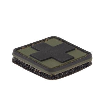 PATCH, MED CROSS - GRN/BLK  (1" x 1")