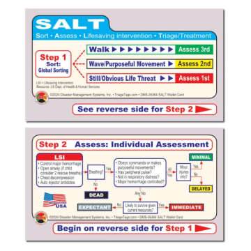 SALT Triage Wallet Cards (Pack of 200) 3.5" x 2"
