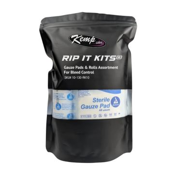 Kemp USA Rip It Kits®, Gauze Pads & Rolls Assortment For Bleed Control, Sterile