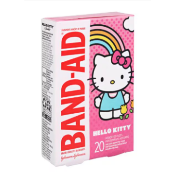 Band-Aid Strip Bandage Plastic Assorted Sizes Hello Kitty Sterile 20/Bx, 24 BX/CA