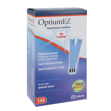 Optium EZ Test Strips for use with the MediSense Optium EZ Diabetes Meter Kit.Bx/100