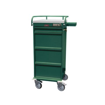 Value Line Punch Card Medication Cart with Basic E-Lock and Key Lock Override 