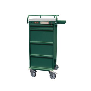 Value Line Punch Card Medication Cart with CompX Electroinc Lock and Key Lock Override