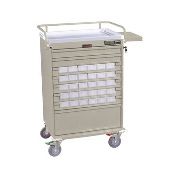 Value Line Med Bin Cart with 30 – 3.5” inch Bins with Basic E- Lock and Key Lock Override 