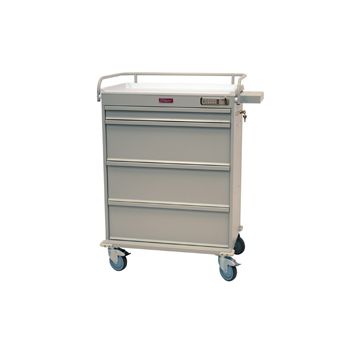 Value Line Punch Card Medication Cart with Basic E-Lock and Key Lock Override