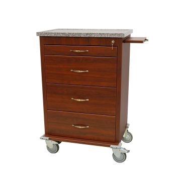 Wood Vinyl 360 Capacity Punch Card Medication Cart, Standard Package